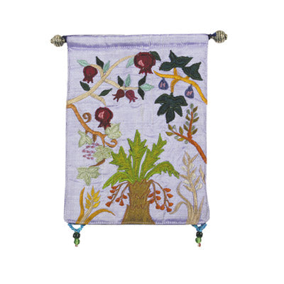 Embroidered Fabric Wall Hanging, Seven Species