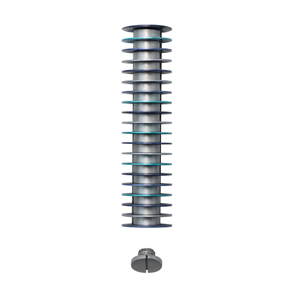 Metal Disc Mezuzah Case, Blue