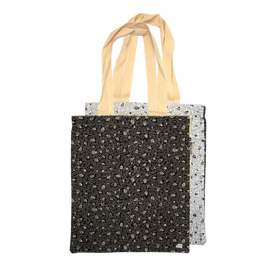Printed Cotton Tote Bag, Swirl Pattern