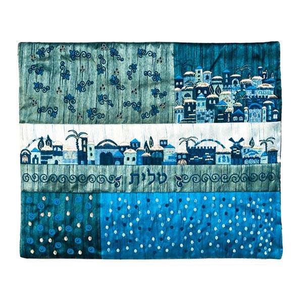 Embroidered Silk Tallit Bag, Jerusalem