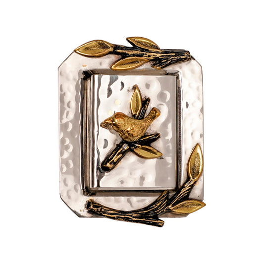 Hammered Metal Matchbox Holder, Tree of Life Bird