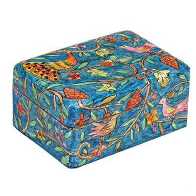 Hand Painted Wooden Jewelry Box, Peacock