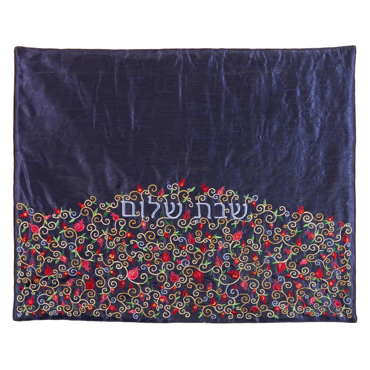 Embroidered Fabric Plata Cover, Pomegranates