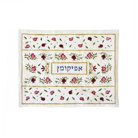 Embroidered Afikoman Cover, Pomegranate