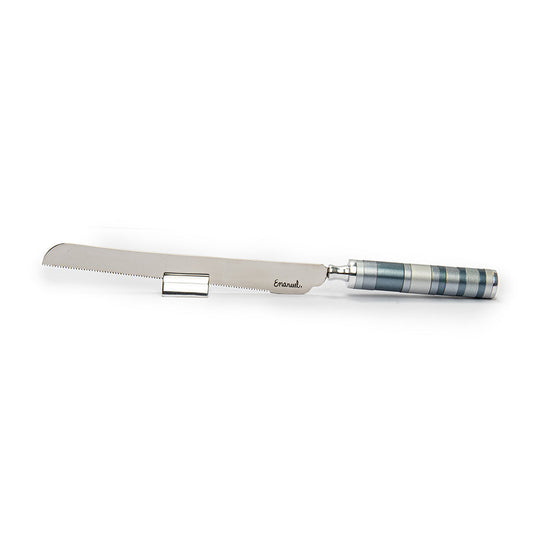 Ringed Handle Challah Knife, Gray