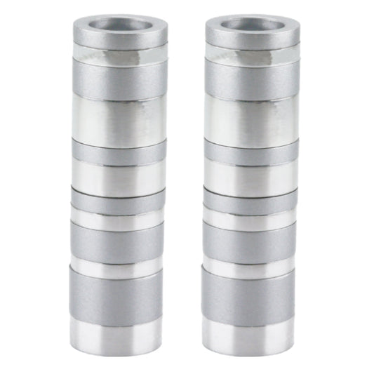Anodized Aluminum Candlesticks, Matte and Shiny Rings