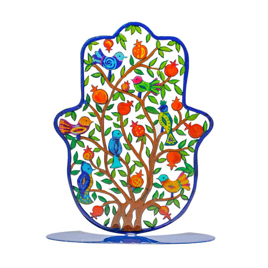 Standing Metal Hamsa, Tree of Life, Large