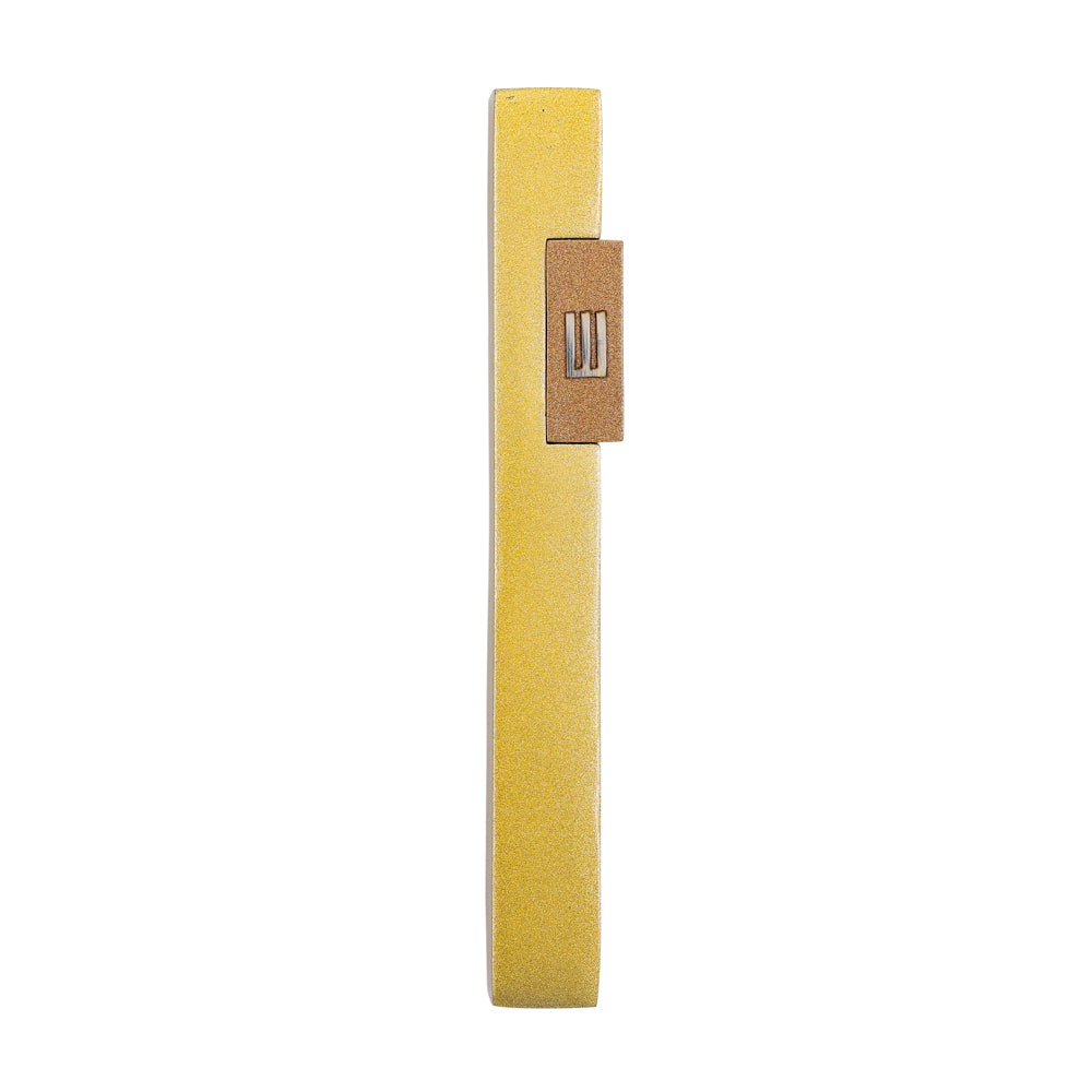 Metal Mezuzah Case, Gold and Brown