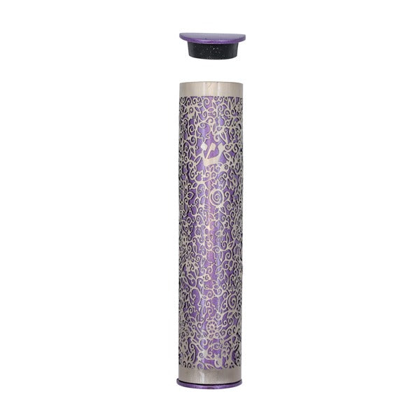 Metal Cutout Mezuzah Case, Pomegranate