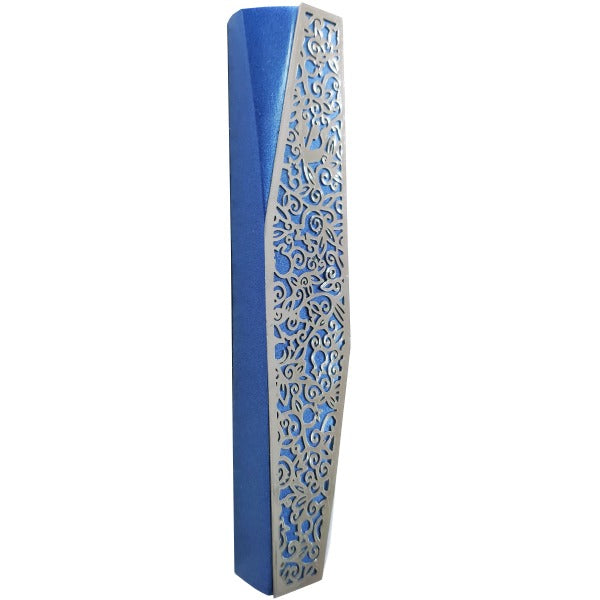 Cutout Metal Mezuzah Case, Pomegranate