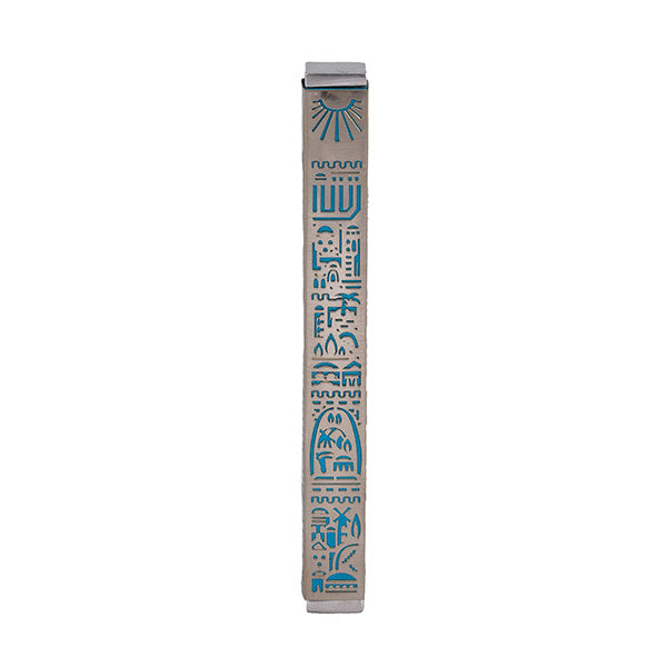 Metal Cutout Mezuzah Case, Jerusalem