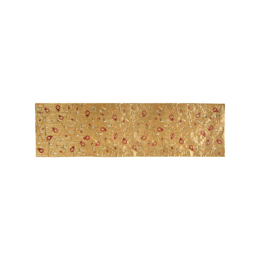 Embroidered Gold Table Runner, Pomegranate