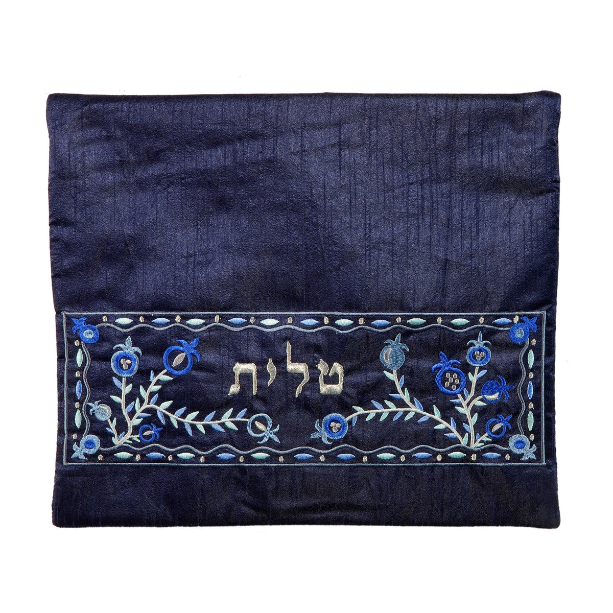 Embroidered Silk Tallit Bag, Pomegranate