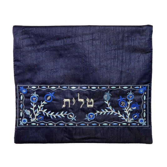Embroidered Silk Tallit Bag, Pomegranate