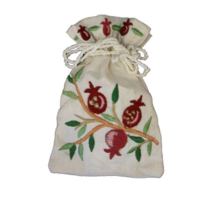 Embroidered Cotton Spice Bag, Pomegranate