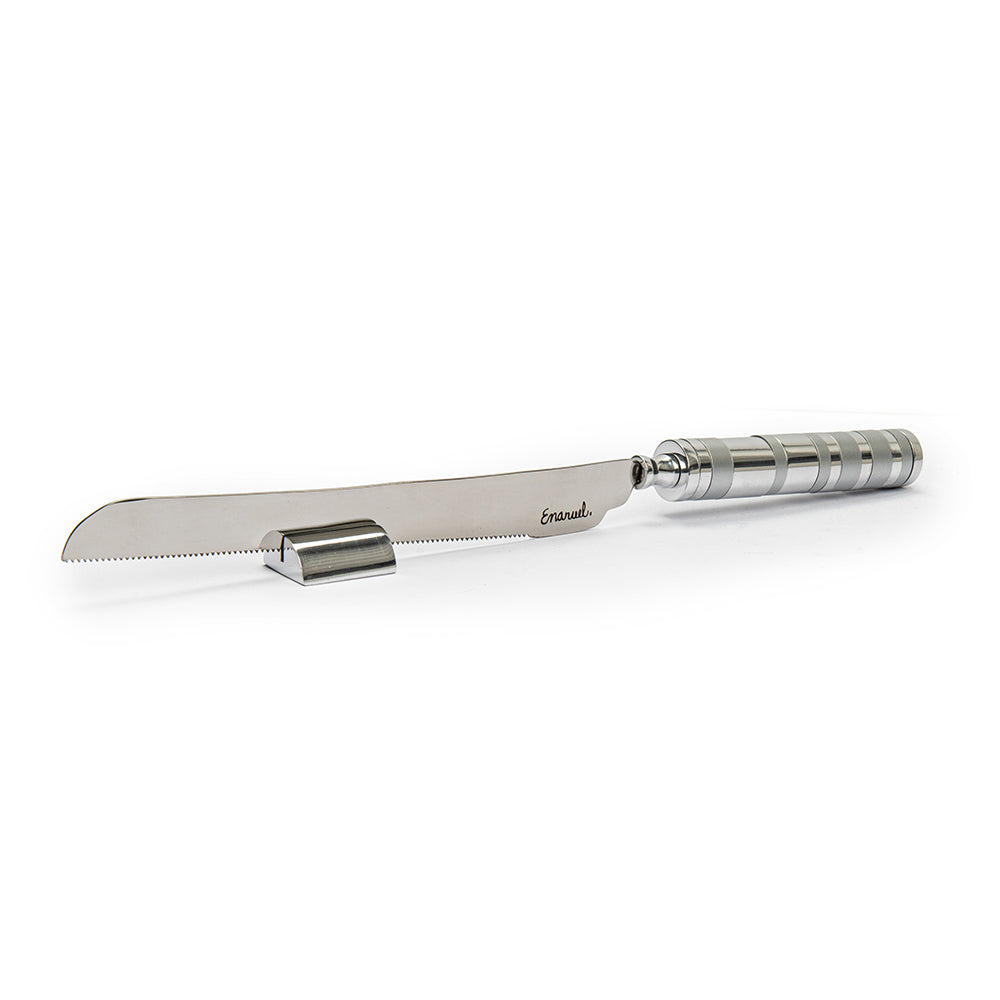 Stainless Steel Challah Knife, Ringed Handle