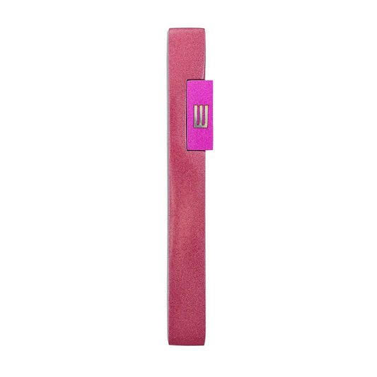 Anodized Aluminum Mezuzah Case, Maroon and Pink