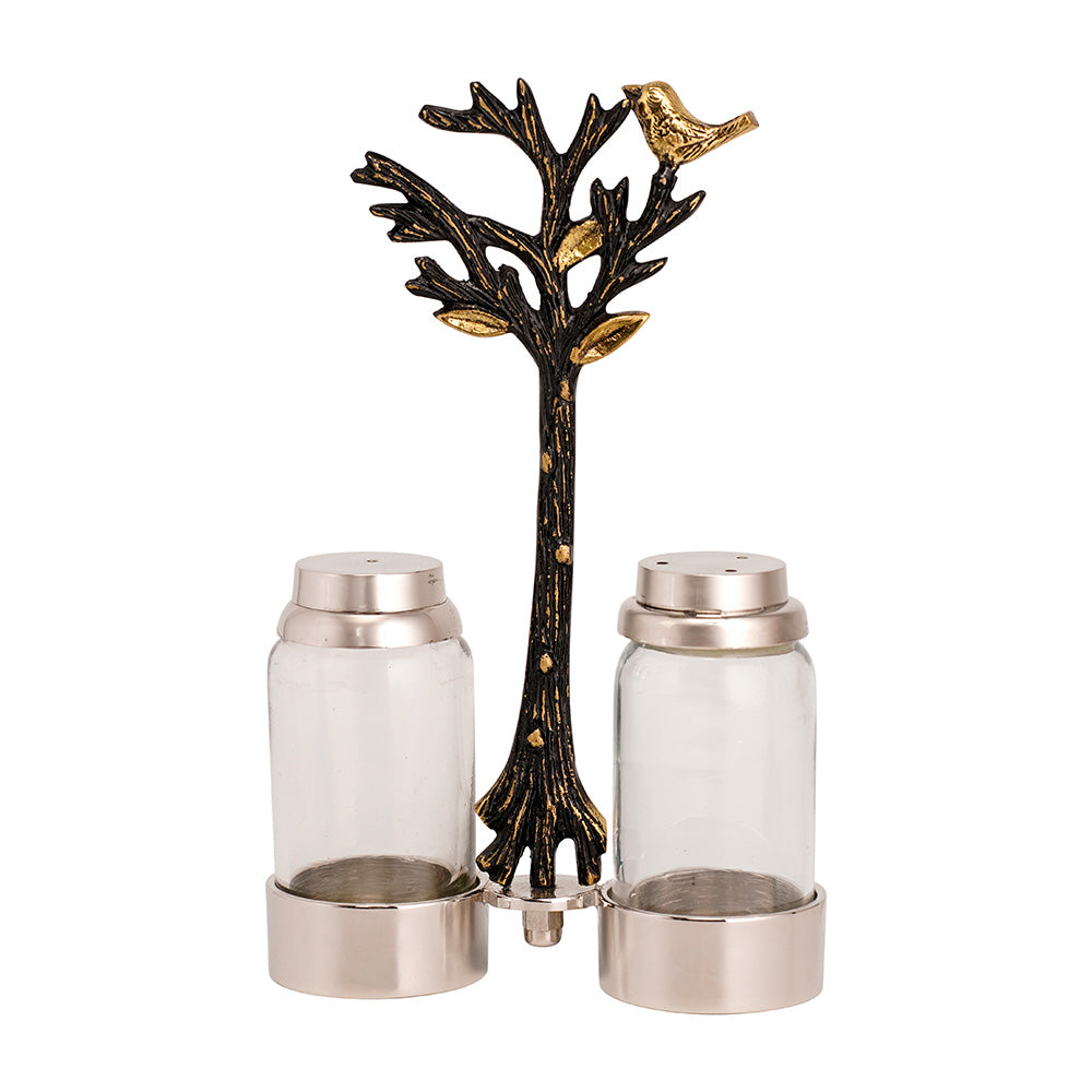 Glass Salt and Pepper Shakers, Tree of Life