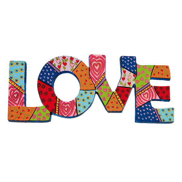 Hand Painted Metal Wall Hanging, Love