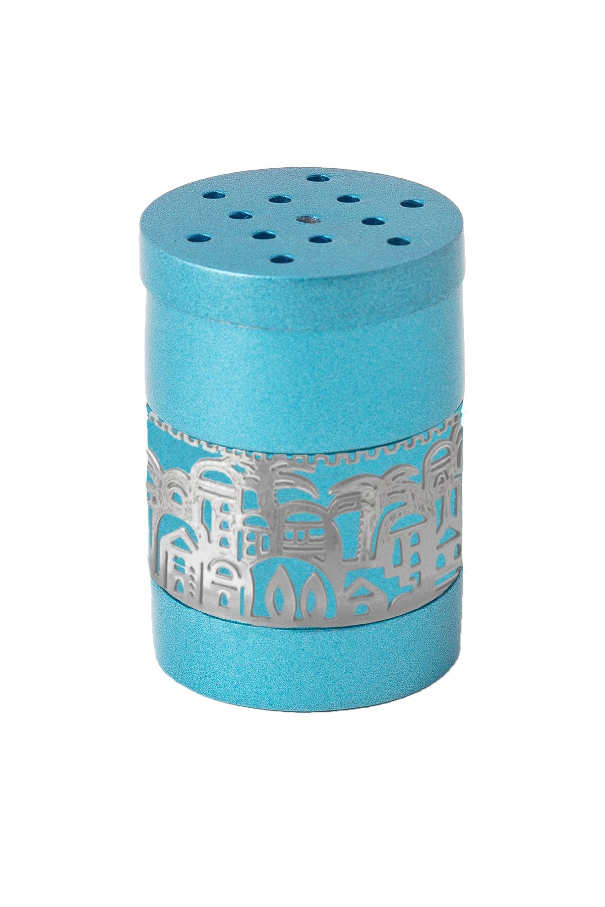 Metal Cutout Spice Box, Turquoise Jerusalem