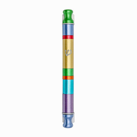 Anodized Aluminum Mezuzah Case, Multicolor Stripes