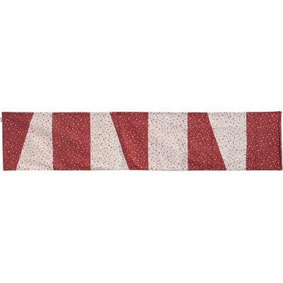 Patchwork Fabric Table Runner, Red and White