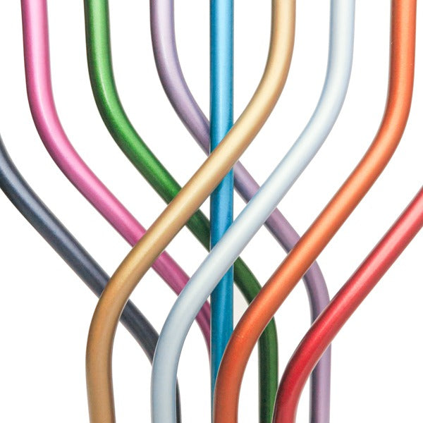 Modern Anodized Aluminum Menorah, Multicolor Flame