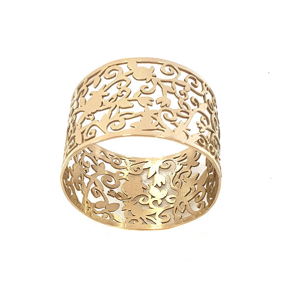 Cutout Metal Napkin Rings, Pomegranate Set of 6