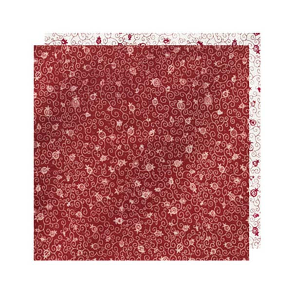 Printed Cotton Pillow Cover, Pomegranate Scroll