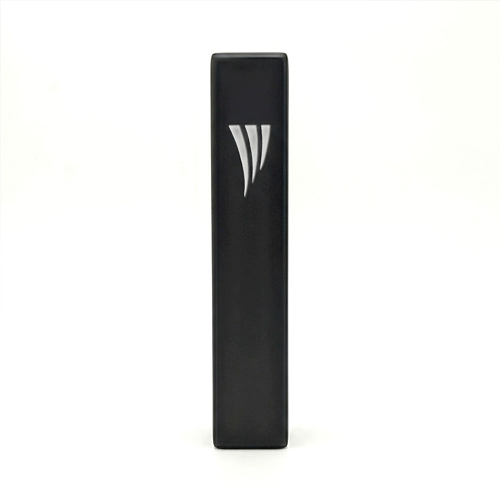 Modern Metal Mezuzah Case, Black
