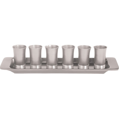Anodized Aluminum Mini Cups Set with Tray, Neutral