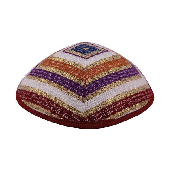 Hand Woven Tallit with Atara, Multicolor, 20.5" Wide