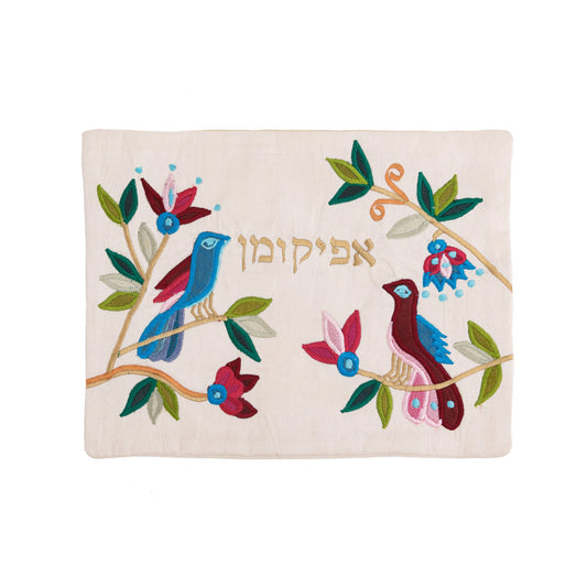 Appliqued Fabric Afikoman Cover, Birds