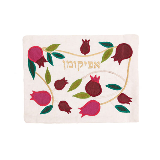 Appliqued Fabric Afikoman Cover, Pomegranate