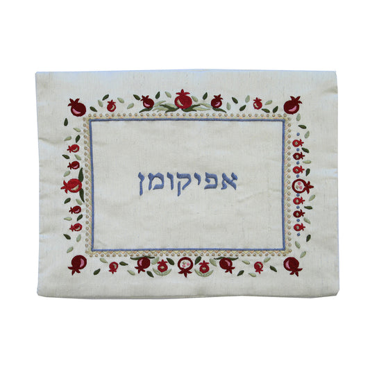 Embroidered Afikoman Cover – Pomegranate