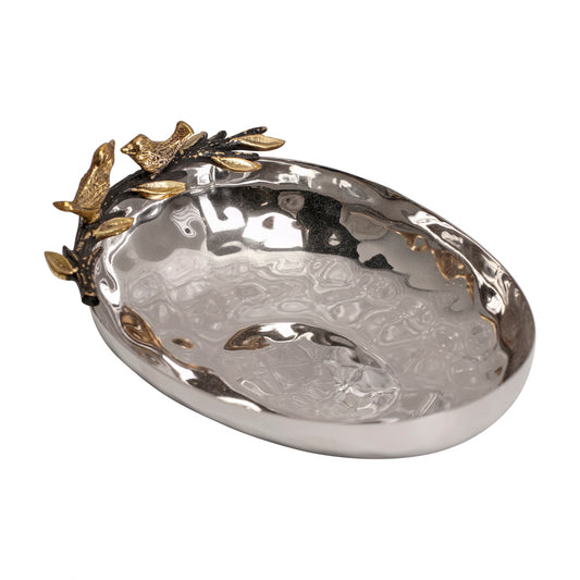 Hammered Steel Bowl with Tree of Life branch