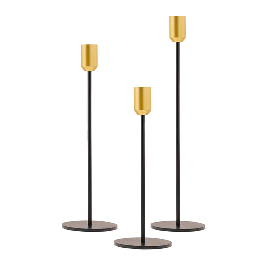 Yair Emanuel Modern Pillar Candle Holders – Brushed Brass Cup set of 3