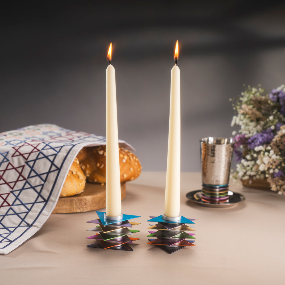 Modern Shabbat Candlestick Holders – Star of David