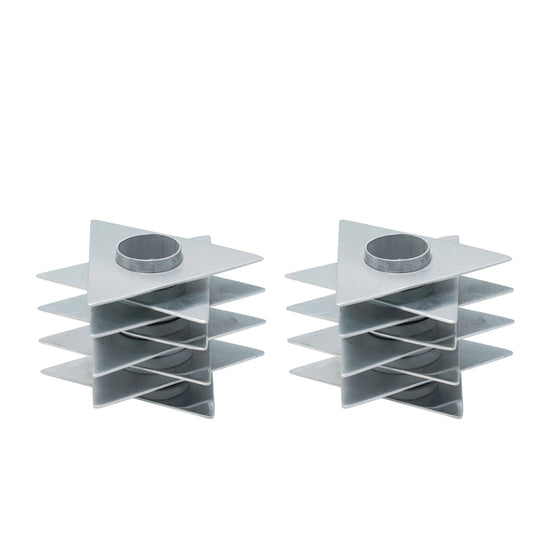 Star of David Shabbat Candlesticks - 3" - Silver