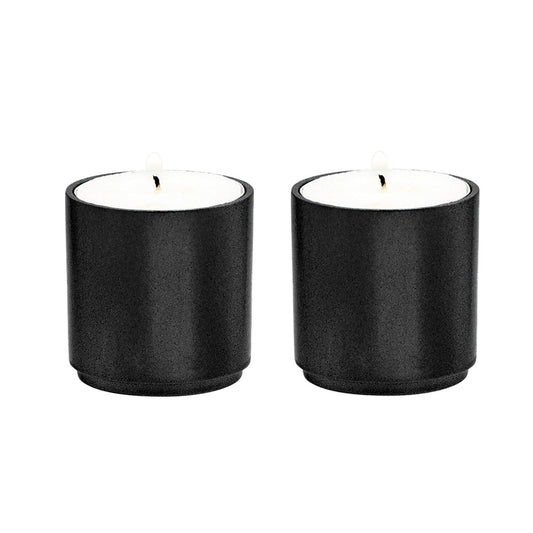 Modular Stackable Tea-light Candle Holders - Pair, Black