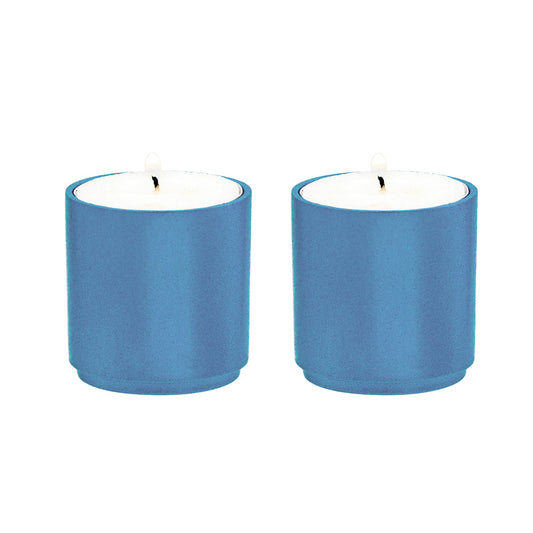Modular Stackable Tea-light Candle Holders - Pair, Blue