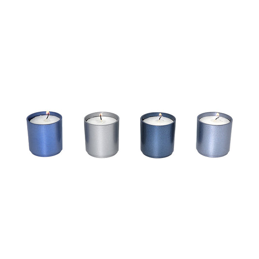 Modular Stackable Tea-light Candle Holders - Set of 4, Blue