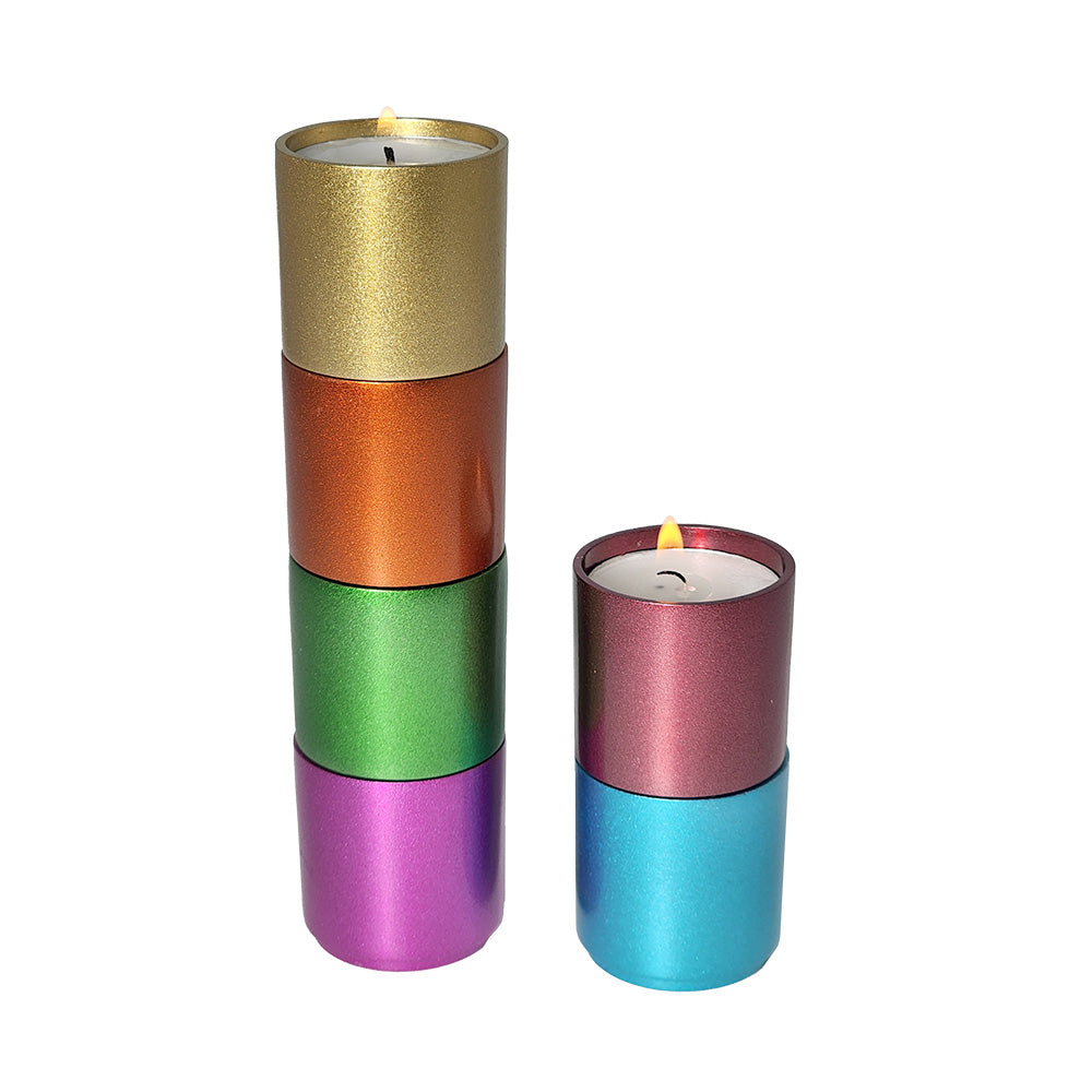 Modular Stackable Tea-light Candle Holders – Set of 6