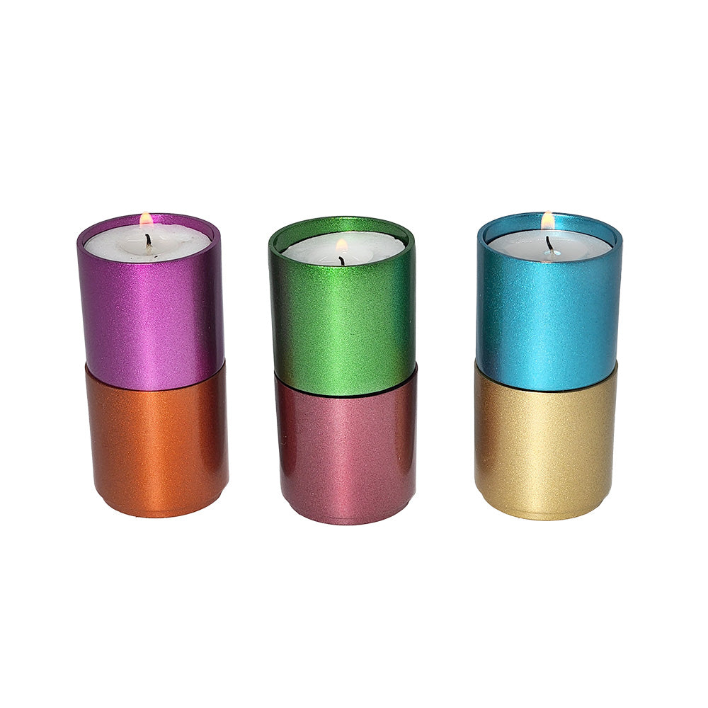 Modular Stackable Tea-light Candle Holders – Set of 6