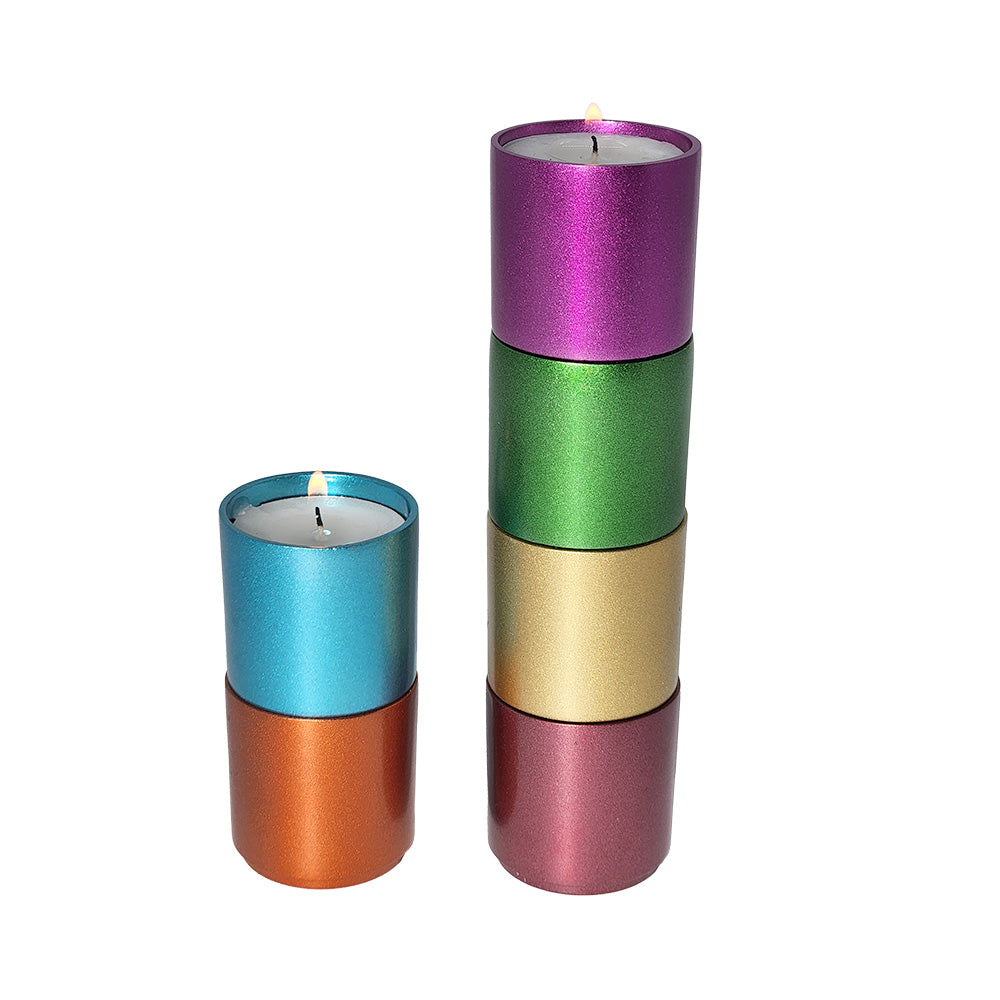 Modular Stackable Tea-light Candle Holders – Set of 6