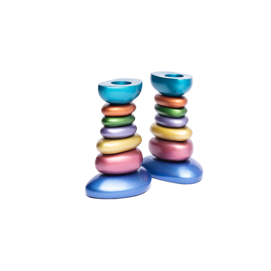 Zen Stone Shabbat Candles Holders