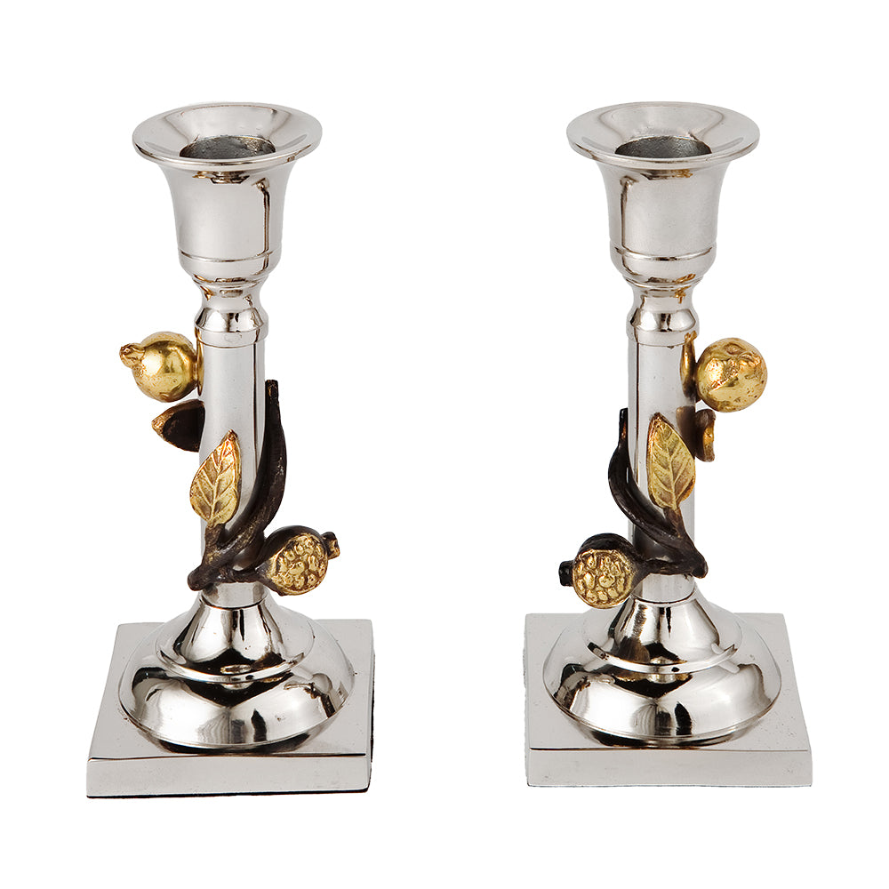 Shabbat Pillar Candlestick Holders – Pomegranates