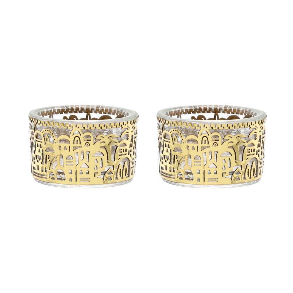 Tea Light Shabbat Candle Holders – Jerusalem