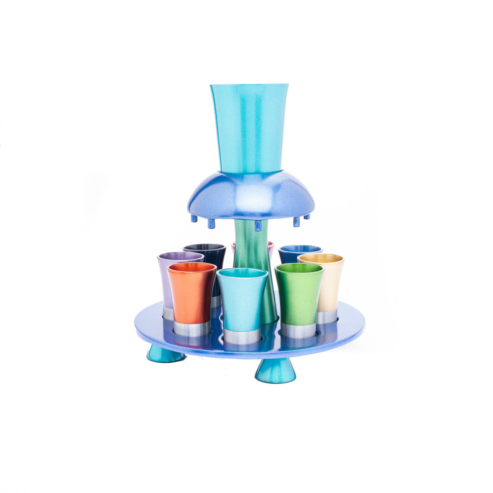 Anodized Aluminum Multicolor Kiddush Fountain Set