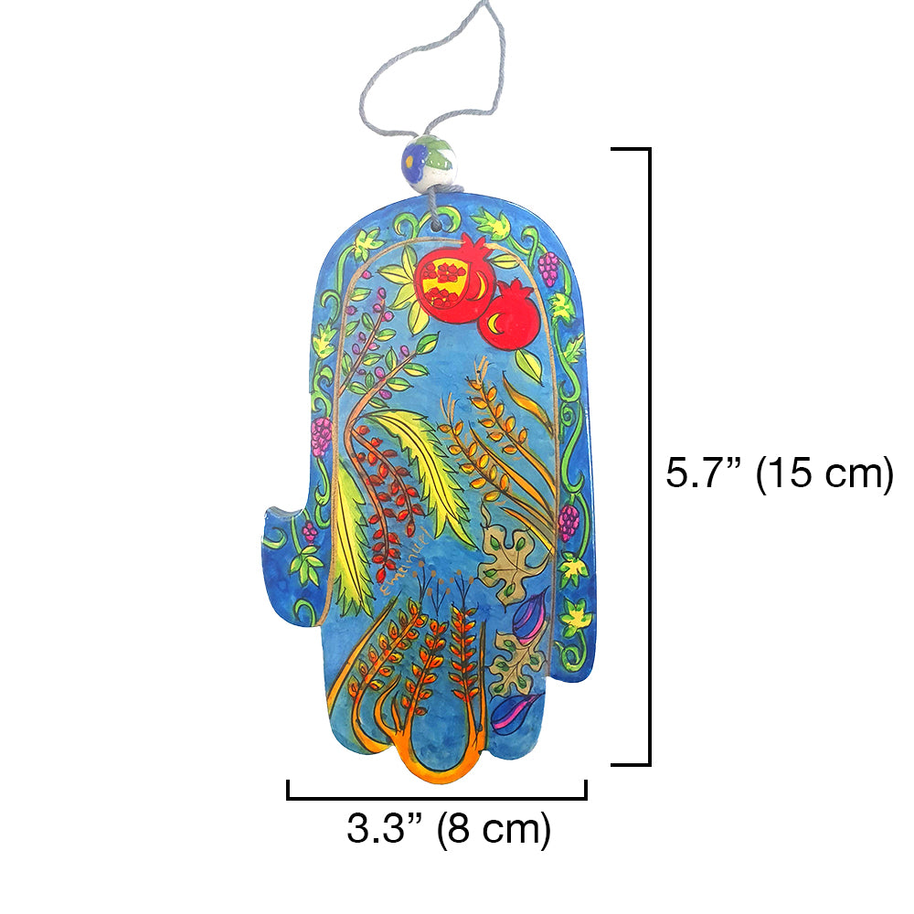 Hand-Painted Wooden Hamsa - 7 Species